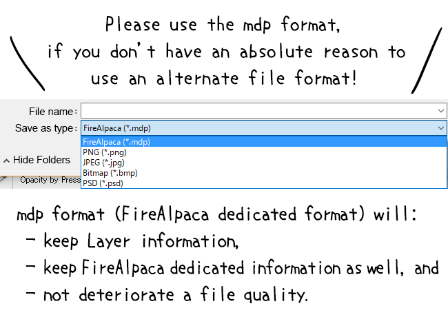 Save as a dedicated format (*.MDP)