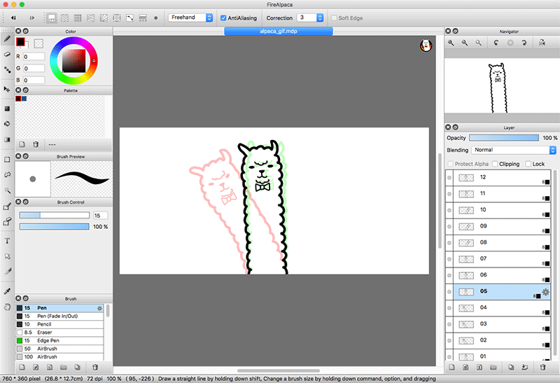 firealpaca correction jagged lines