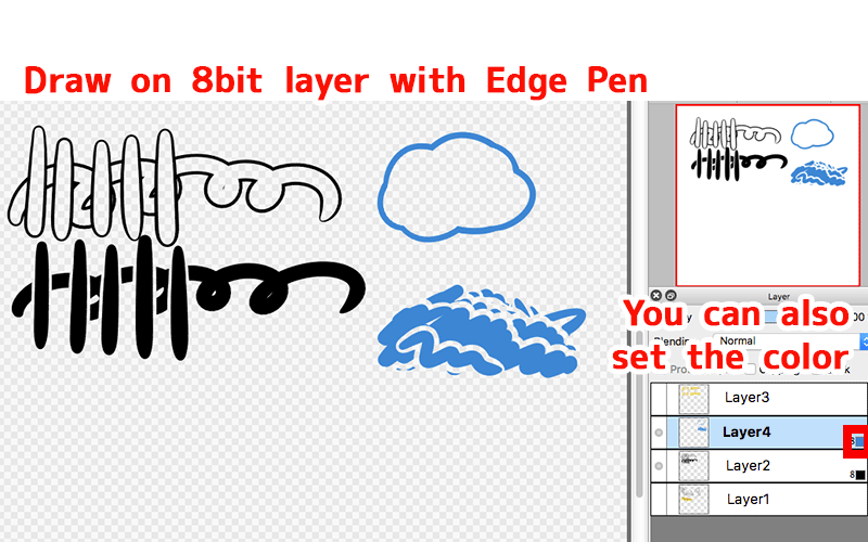 Diagram: Use Edge Pen on 8bit layer
