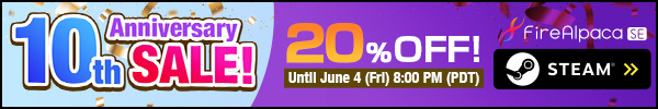 FireAlpaca SE 10th Anniversary Sale! 20%OFF