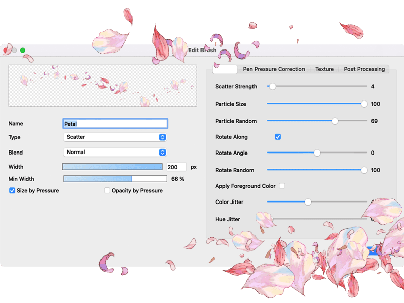 Flexible to customize brushes.