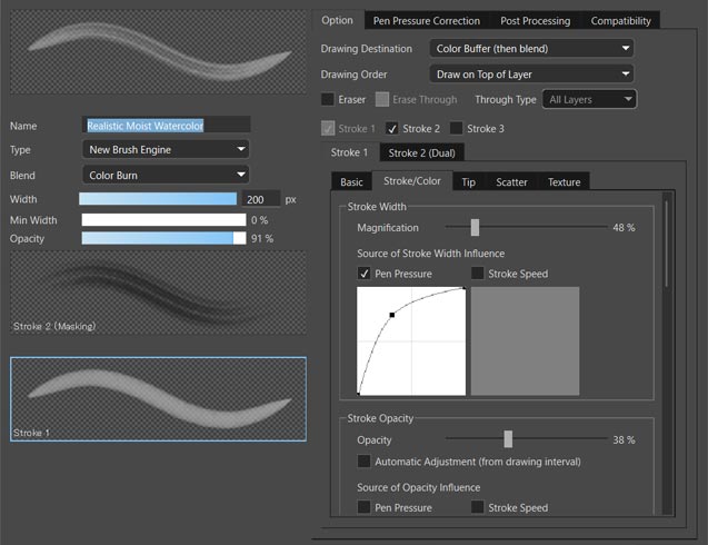 Closer to authentic watercolor